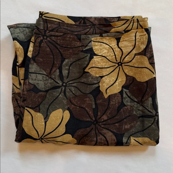 Tommy Bahama 100% Silk Tropical Floral Pants Wide Leg Resort Y2K Size 14 - Image 10