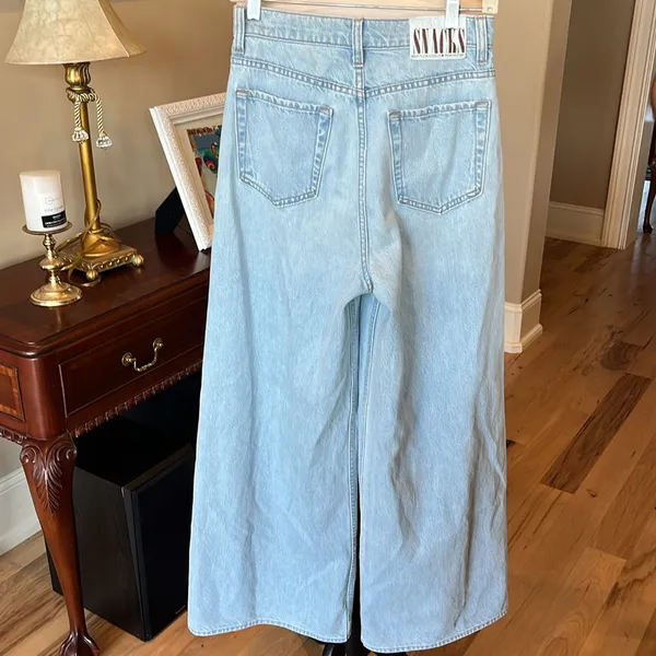 SNACKS LA From Mother Wide Leg Jeans New Light Wash - Image 4