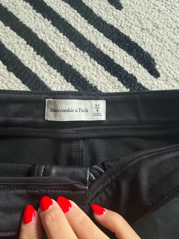 Abercrombie & Fitch Black Faux Leather Mini Skirt - Image 2