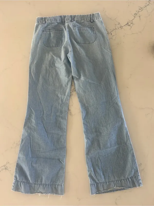 J Crew City Fit Low Rise Light Blue Women's Wide Leg Jeans Size 6 - Image 2