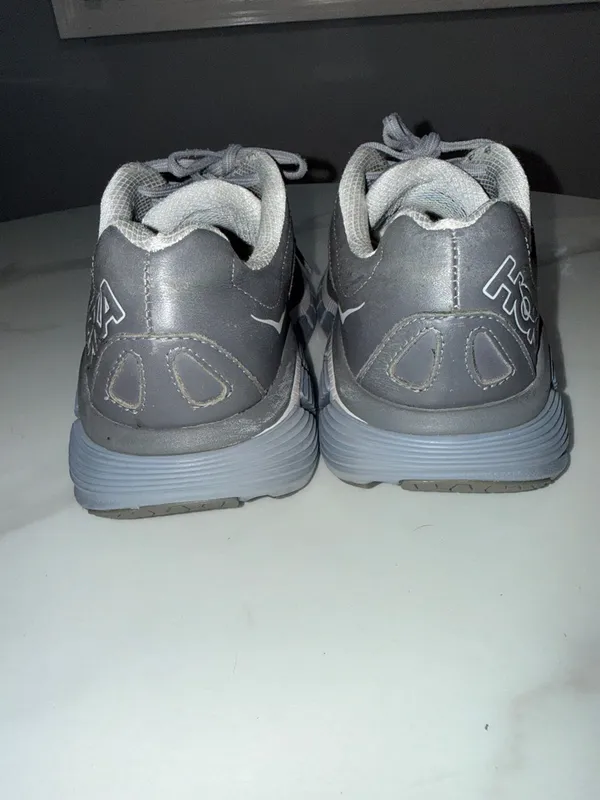 Hoka one one Gaviota leather Gray and Light Gray Cushioned Running Sneakers - Image 3