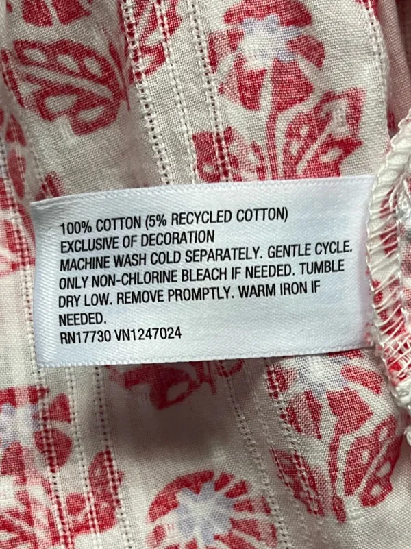 NEW Roller Rabbit x Target Red White Floral Gingham Smocked Waist Tiered Mini XS - Image 7
