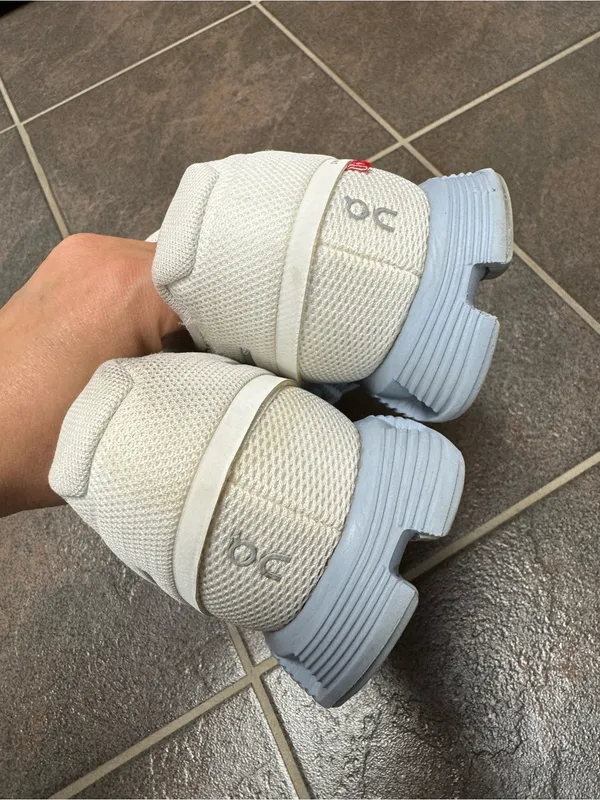 ON Running Womens Cloud 5 Gym Shoes Sneakers Trainers Chambray Blue White 10 - Image 9