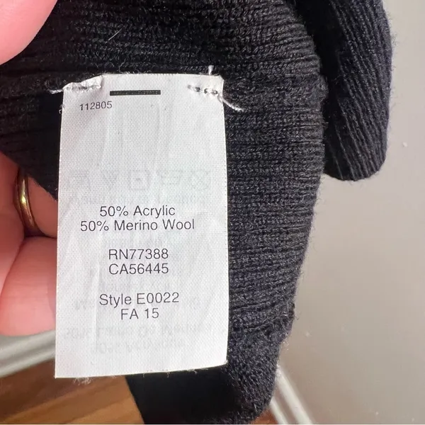 J. Crew Factory Women's Size XS Sawyer‎ Sweater Crewneck Black Merino Wool E0022 - Image 10