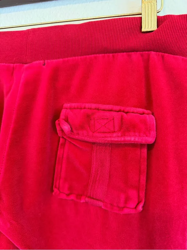 Sarah Johnson Y2K Red Velour pants, pull up elastic waist, Juicy inspo sz M - Image 15
