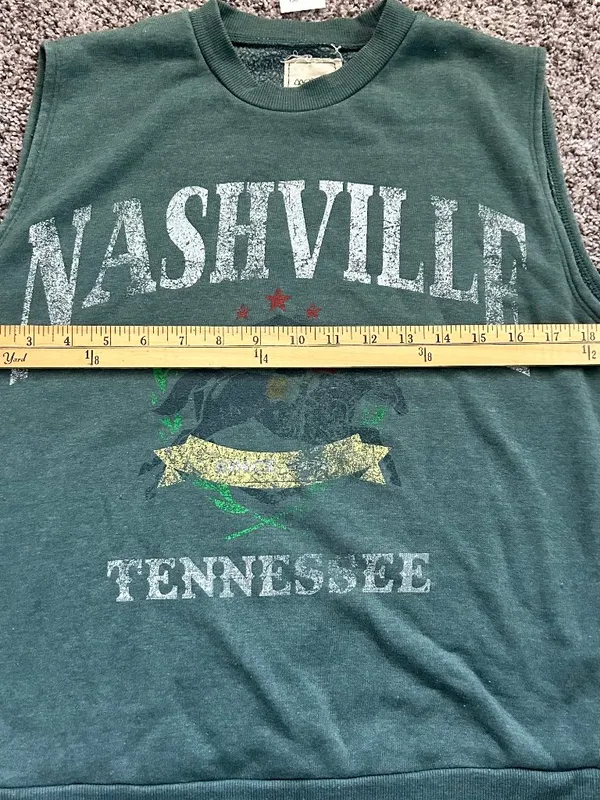 Modish Rebel Women Medium Green Nashville Cowboy Western Sleeveless Top - Image 4