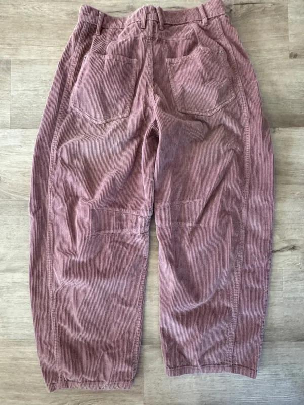 Free People We The Free Good Luck Barrel Corduroy Jeans Size 27 Withered Rose - Image 5