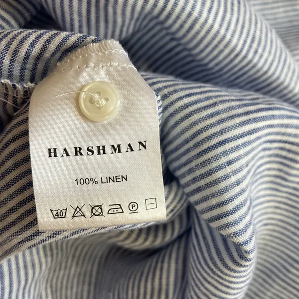 Harshman Collette Tuckernuck Stripe Tunic Shirt Dress 100% Linen Sz XS 🧡🎀 - Image 14