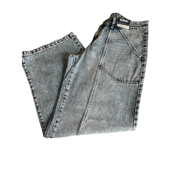 New York ReWash Women's Jean‎ Indigo Low Rise Wide Leg Size 7 Style J28121AW3 - Image 5
