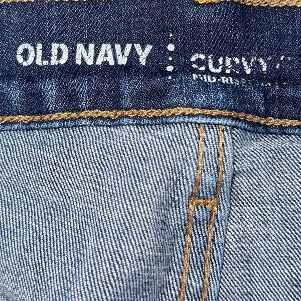 Old Navy Curvy Fit Flare Bootcut SZ 16 Blue Wash Stretch Western Streetwear Chic - Image 3