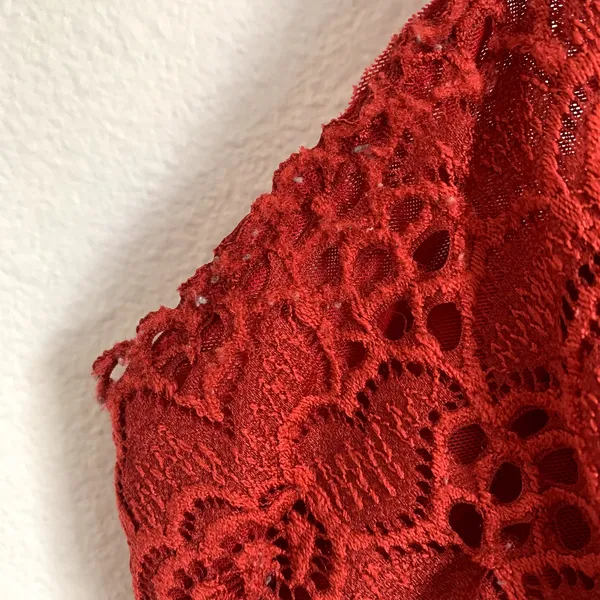 5/$25 Maurices Allover Lace Bralette in Red‎ - Image 4