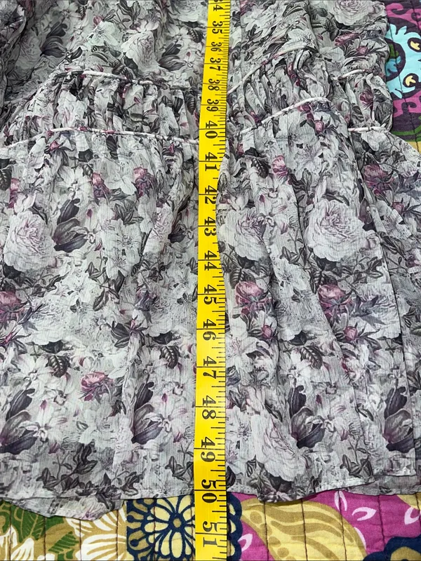 Ivy City Co Viola Floral Chiffon Ruffle Midi Dress Size 1X - Image 5