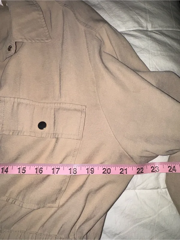 Zara Beige Drawstring Utility Jacket - Image 8