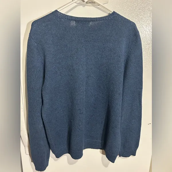Vtg Alfred dunner Womens Navy Blue Autumn Sunflower Pullover Sweater cotton M - Image 2
