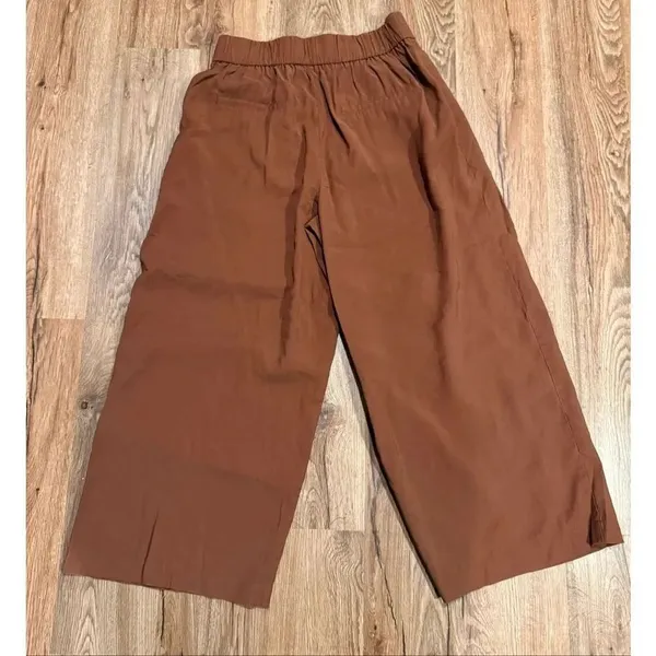 Zara brown cross front wide leg culotte pant size M - Image 6