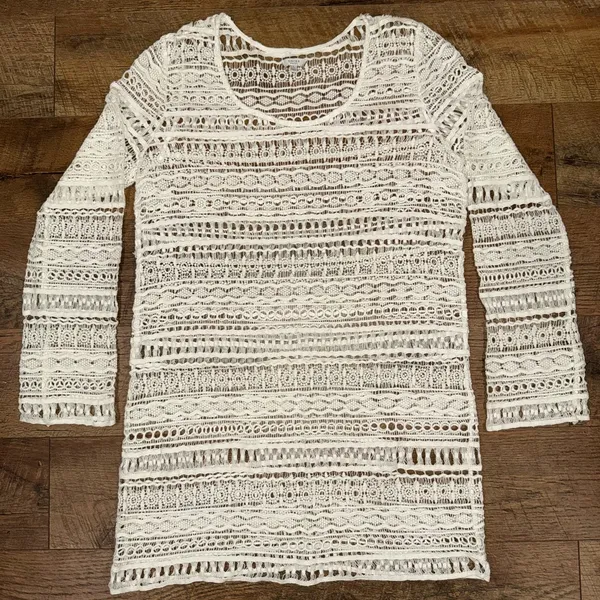 Tavik+ Cream Crochet Knit Swim Cover Up - Image 13