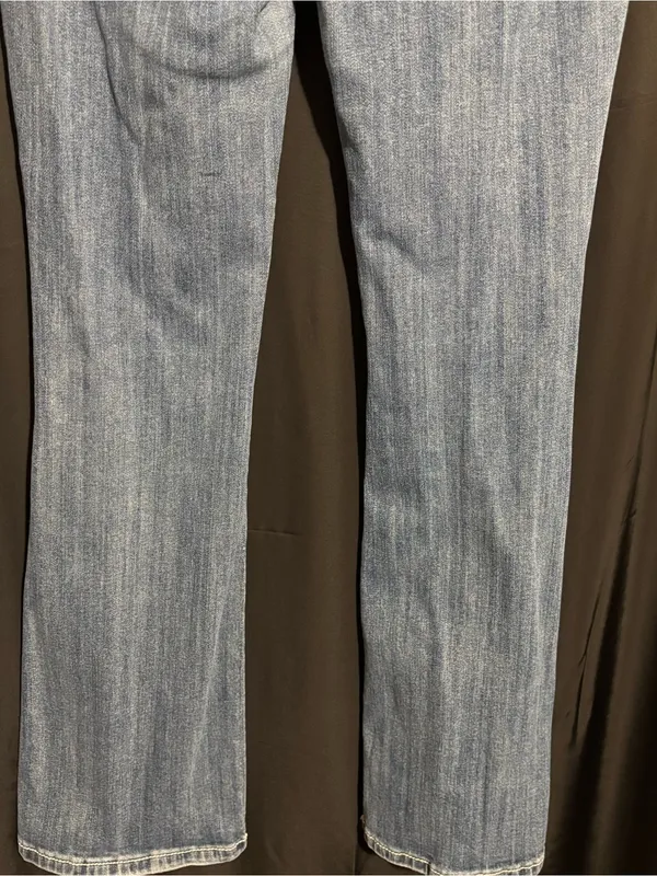 Miss Me Blue Denim Bootcut Jeans size 29 with Embroidered Cross & Wing Pockets - Image 4