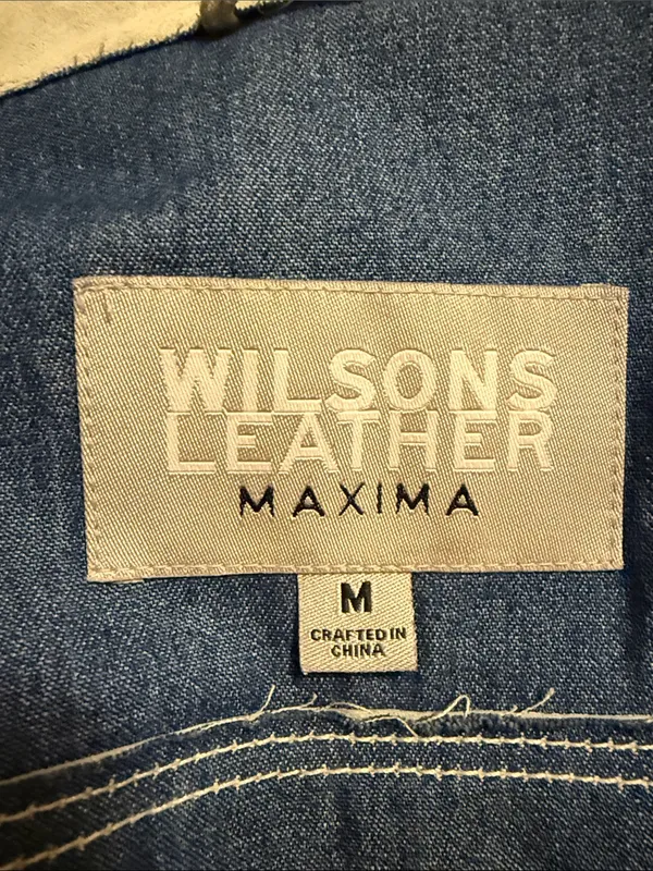 Wilson's Leather Light Blue Suede Button-Front Jean Jacket - Image 7