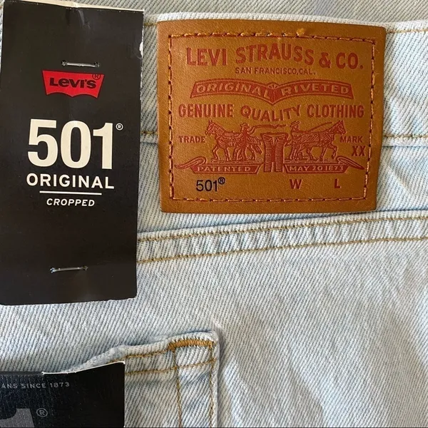 LEVI’S Cropped High Rise Straight Leg 501 Jean Size 26 NEW - Image 8