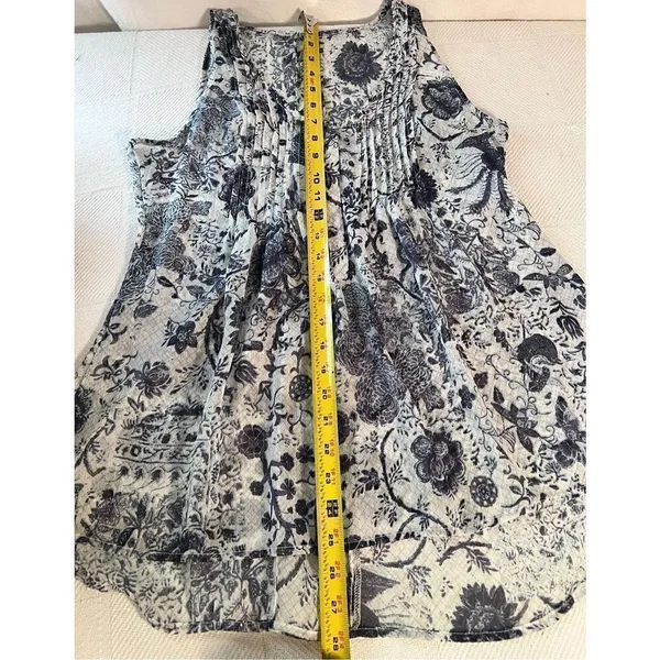 Converse One Star Blue Floral Sheer Sleeveless Top Size M Worn By Actress On TV - Image 5