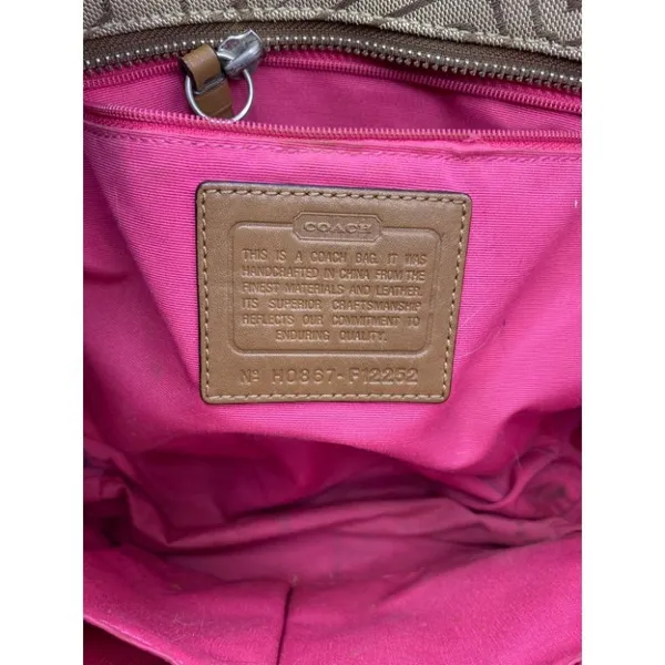 COACH Large Tan Brown Pink Tote Bag Msrp $350 - Image 11
