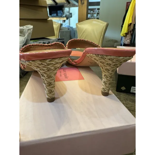 KATE SPADE NEW YORK Raffia Heeled Sandals Size 9.5‎ - Image 4