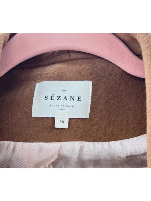 Sézane James wool Coat camel SZ38 bust40 US6 - Image 4