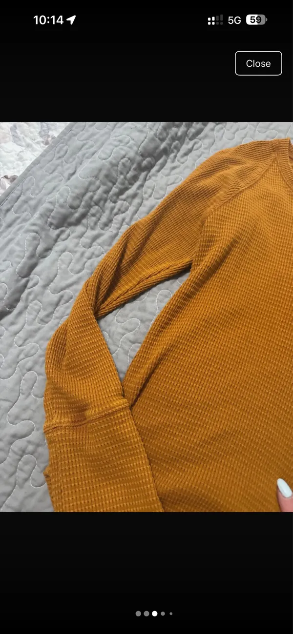 Mustard yellow Knox rose thermal shirt - Image 3