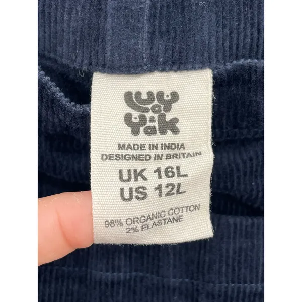 Lucy and Yak Navy Corduroy Dungaree Overalls Dark Blue Organic Cotton Size 12 - Image 8