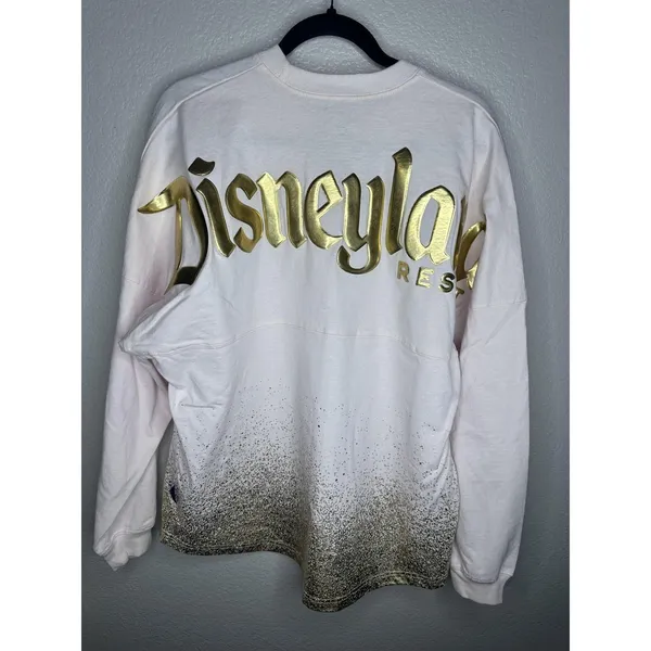 Disney Shirt Womens Medium Pink Gold Disneyland Spirit Jersey Long Sleeve Foil - Image 8