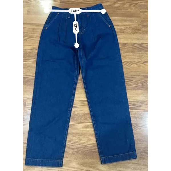 Madewell Baggy Straight Pleated Woodham Dark Wash Denim Jeans Size 26 - Image 4