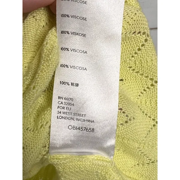 Free People Knit Mini Slip Dress Small Yellow Floral - Image 8