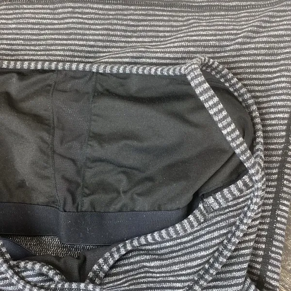 Lululemon Black & Gray Striped Sleeveless Athletic Sport Tank Top 4 - Image 6