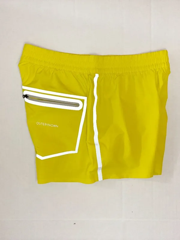 Outerknown Active Agility Athletic Reflecitve Shorts - XS - Electric Yellow - Image 5