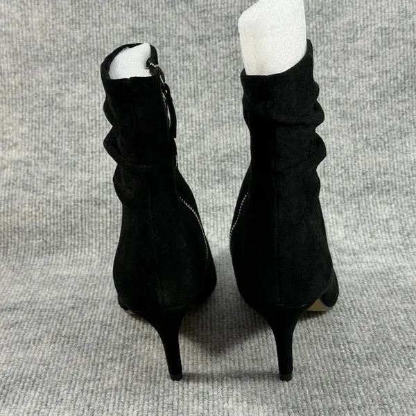 Bella‎ Vita Woman Size-8N ~ Danielle Leather Suede Black Slouch Ankle Booties - Image 9