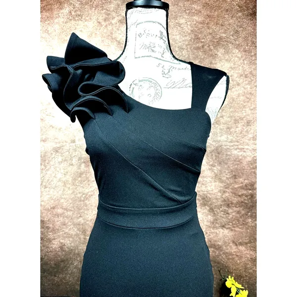 LuLu's Lucette Black Sleeveless Ruffled Mermaid Gown XS - Image 10
