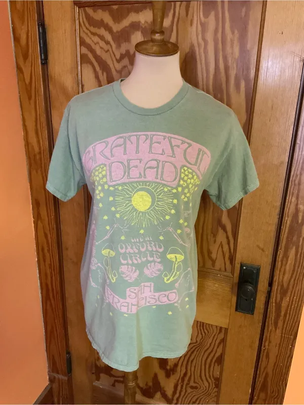 Grateful Dead Oxford Circle San Francisco Junk Food Tee Small Green Psychedelic - Image 5
