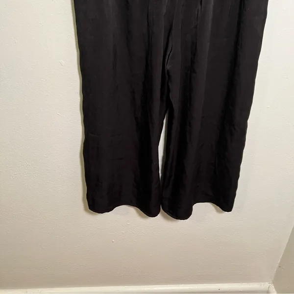 West Kei Women's Size Small Cropped Wide Leg Tie Waist Pants Black‎ High-Rise - Image 10