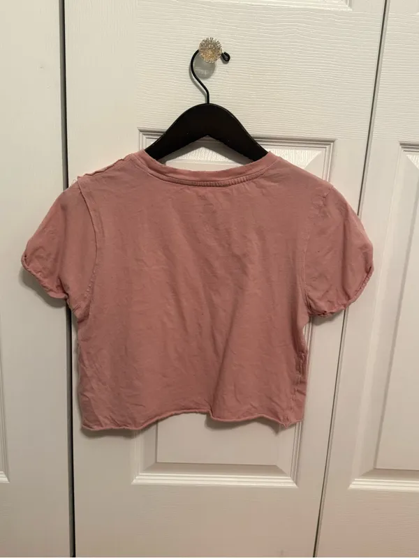 Free People The Perfect Boxy Cropped Tee in Pink - Image 3