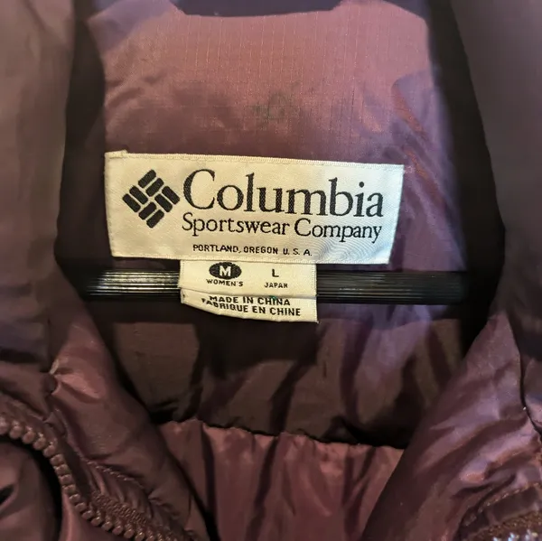 Columbia Purple Down Filled Long Sleeve Full Zip Puffer Jacket Sz Large - Image 6