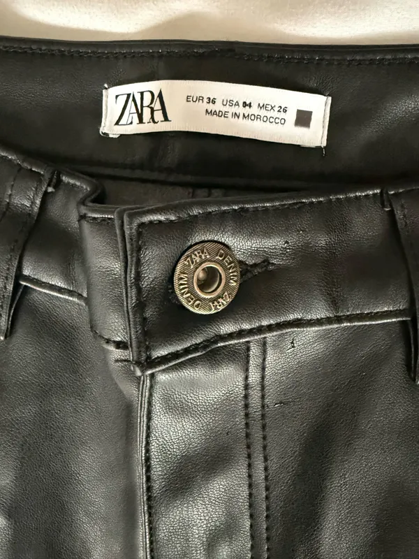 ZARA Pants Leather Black Straight  - Image 4