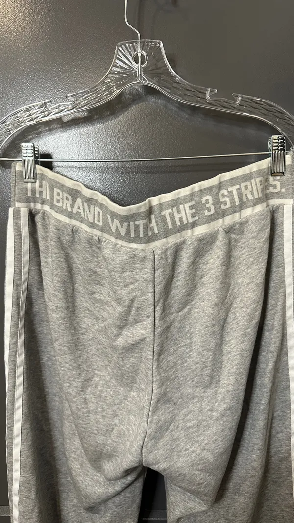 Adidas Gray 3-Stripe Men's Jogger Sweatpants - Image 8