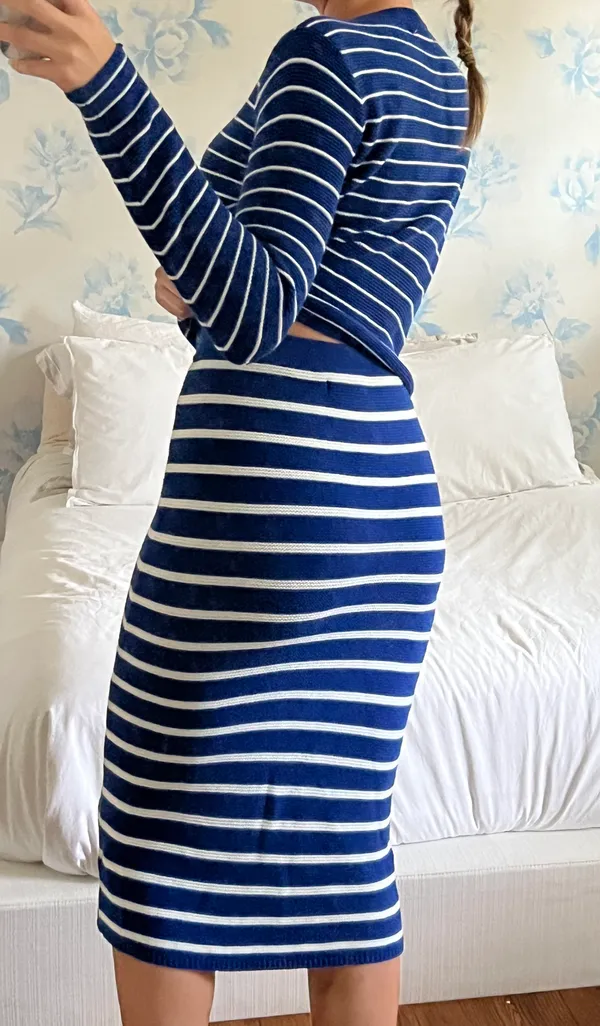 Mango Matching Set Blue Stripes - Image 4