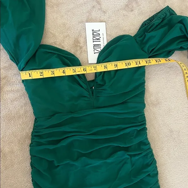12th tribe GREEN MESH MINI DRESS - wedding guest dress, party dress Size S - Image 5