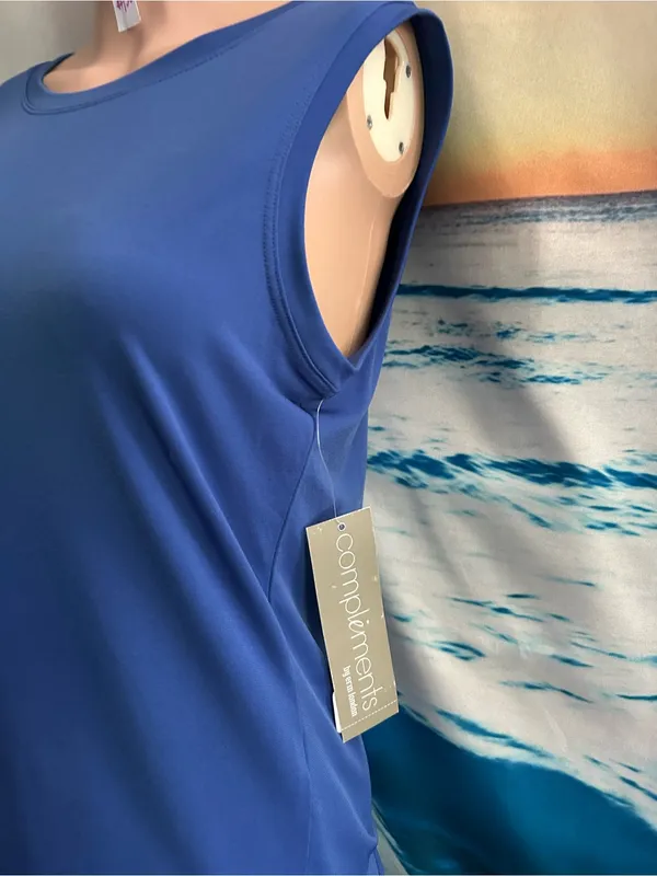 Complements Women’s Sleeveless Blue Tank Top SM NWT - Image 2