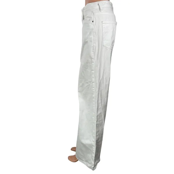 Zara Women's White High Waisted Wide Leg Baggy Palazzo Denim Jeans Size 4 - Image 2
