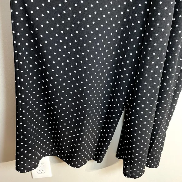 Apt 9 Jumpsuit Womens Large Black‎ White Polka Dot Cropped Wide Leg Sleeveless - Image 3
