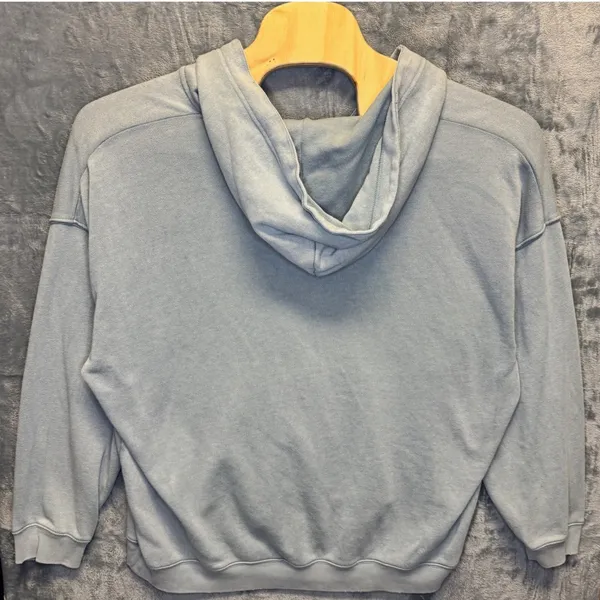 2093 | Aerie Oversized V-Neck Mineral Wash Pullover Hoodie Blue‎ Womens M - Image 2