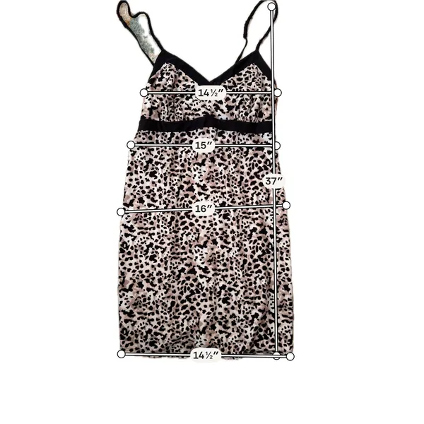 Gilligan & O'Malley Leopard Print Chemise Nightgown Sleepwear Medium Animal - Image 3