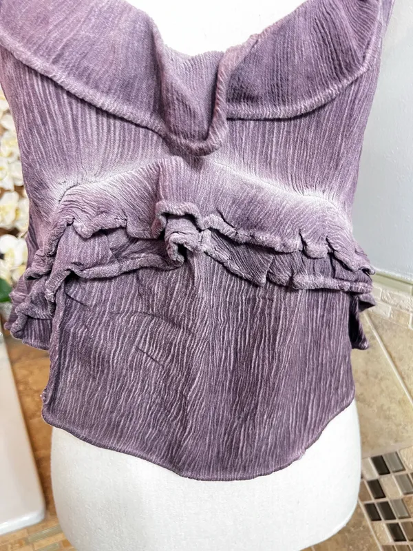 Free People Lavender Ruffled Blouse - Image 3